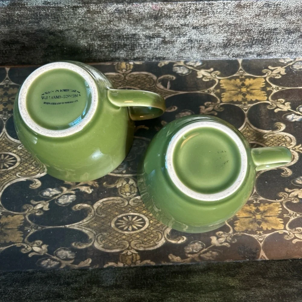 Williams-Sonoma Flat Cup Belvedere Olive (2)